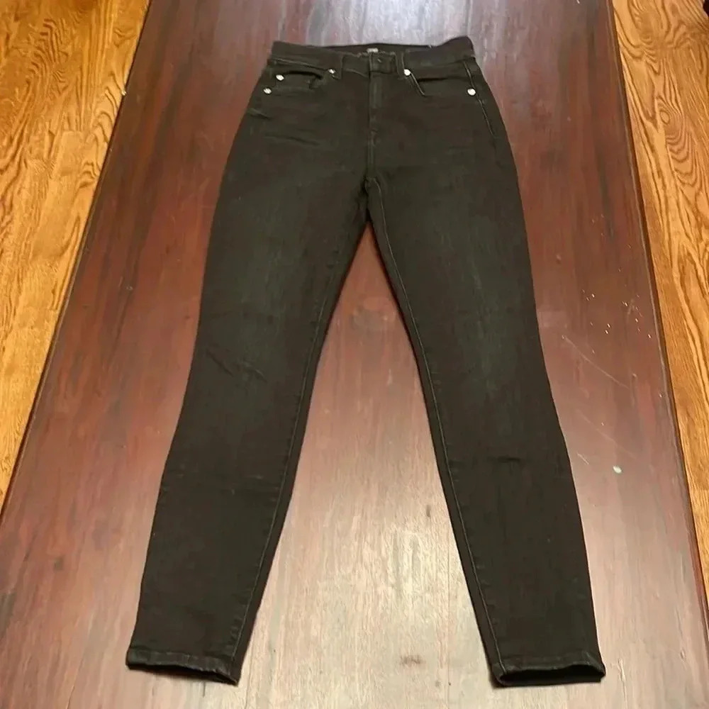 Seven for all Mankind the high waist ankle skinny black jeans size 24